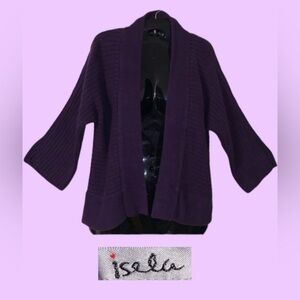 isela - purple cardigan